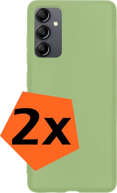 Hoes - 2 Stuks - Geschikt voor Samsung Galaxy A14 - Sterk & Shockproof - Case Siliconen - Back Cover - Telefoon Hoes - Groen