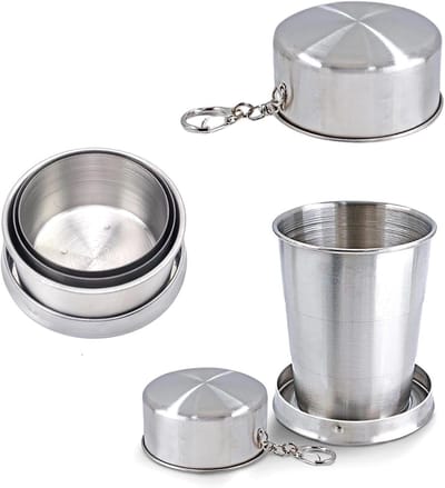 Vouwbare RVS Bekers 150ml - Handige Water Cups voor Thuis, Reizen en Zakelijk Gebruik