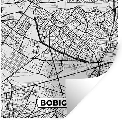 Muurstickers - Sticker Folie - Frankrijk - Bobigny - Stadskaart - Plattegrond - Kaart - 100x100 cm - Plakfolie - Muurstickers Kinderkamer - Zelfklevend Behang XXL - Zelfklevend behangpapier - Stickerfolie