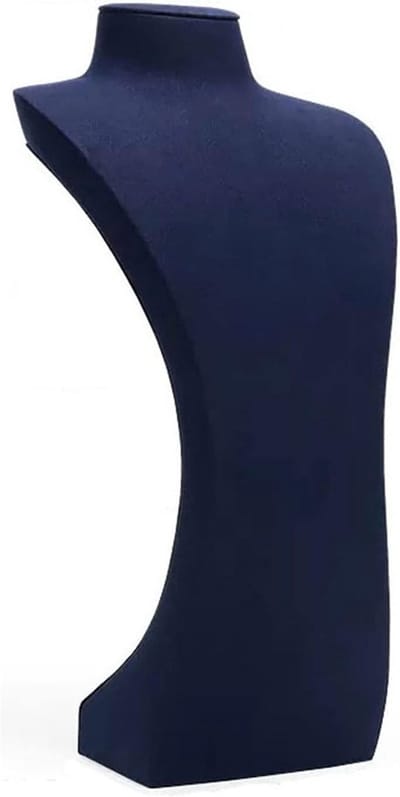 Sieradenstandaard Kettingbuste - Etalagepop Sieraden - Sieraden Presenteren - Zacht Microfiber - Klein Formaat - Zwart
