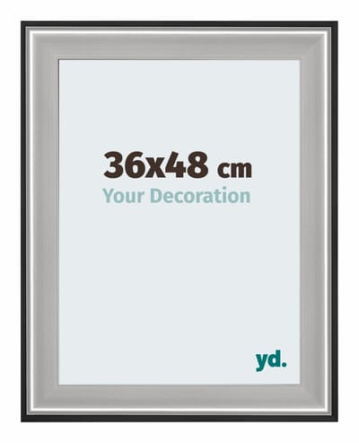 Your Decoration - Puzzellijst 36x48 cm - Zwart Zilver Gepolijst - Puzzellijst 500-1000 stukjes - Hout Fotolijst - Birmingham