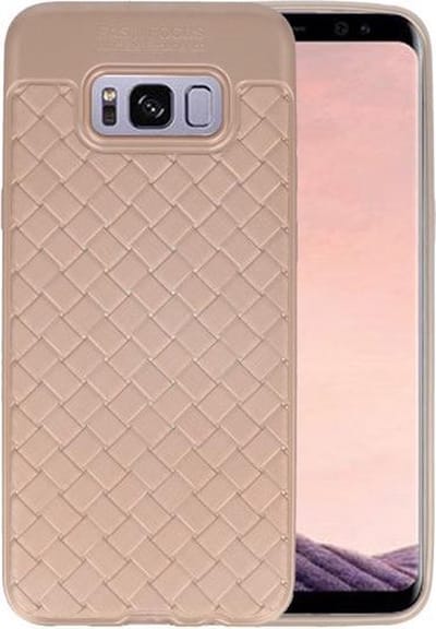 Goud Geweven TPU case hoesje voor Samsung Galaxy S8 Plus