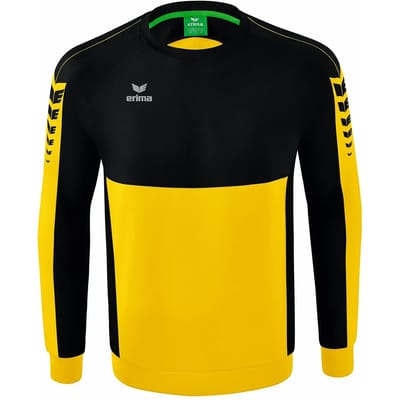 Erima Six Wings Sweatshirt Kinderen - Zwart / Geel | Maat: 128