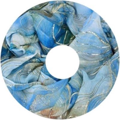 Dunne Colsjaal - Goud Accent - Blauw - 80 x 50 cm (20313#)