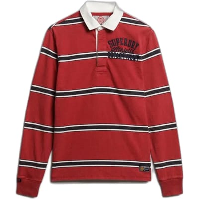 Superdry - Vintage Athletic Stripe Rugby Top - Heren - Tops