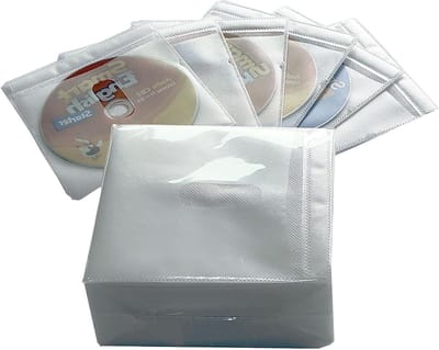 100 Stuks Dubbelzijdige CD/DVD Hoezen van Plastic, Transparante Bescherming voor Opslag en Organisatie van Schijfjes
