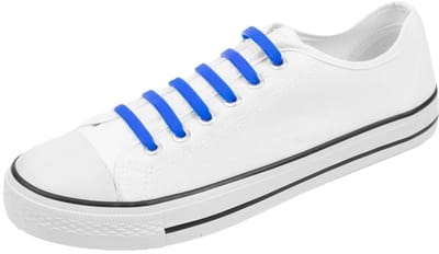 Elastische schoenveters | Platte schoenveters | Nooit meer veters strikken | 2x8 stuks | Kleur: Blauw