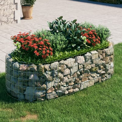 vidaXL - Gabion - plantenbak - verhoogd - 200x100x50 - cm - gegalvaniseerd - ijzer