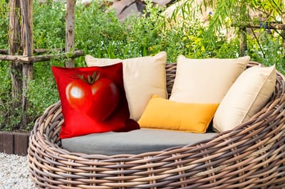 Tuinkussen - Tomaat - Rood - Hart - 40x40 cm - Weerbestendig