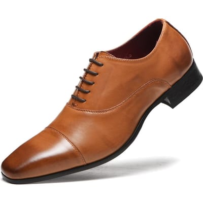 Herenschoenen Nieuwe Aankomst Schoenen van Hoge Kwaliteit Zakelijk Leer Veterschoenen Formele Schoenen voor Bruiloftsfeest erf4 45 bruin