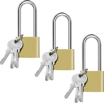 Hangslot 3 stuks 32 mm lange balken-hangslot weerbestendig - ijzer - 9 sleutels - roestvrij - gereedschapskist - koffer fitnessstudio - kluisjes magazijn - garage tuin