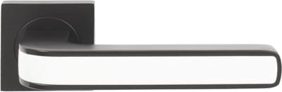 Domino® Deurklink AXE-QR - Zwart/Wit - Deurkruk, Deurbeslag, Deurklinken voor Binnen - Deurbeslag van aluminium - Deurklink voor kamerdeur, kantoordeur, kelderdeur en binnendeur