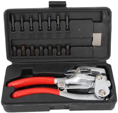 Handmatige plaatmetaalpons voor dunne metalen - Roestvrij staal en ijzer - Power Punch Kit - Metaalplaat perforator tang - Voor metaal en plastic - Handbediend herbruikbaar apparaat.