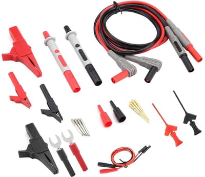 Meetkabel Set - Multimeter Kabels - Elektrische Metingen - Stapelbaar Ontwerp - P1300D - Rood Zwart
