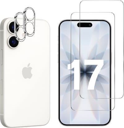 Screenprotector geschikt voor iPhone 17 - 2 stuks Beschermglas van glas Transparante glazen schermbeschermfolie + 2 stuks Camera Protector