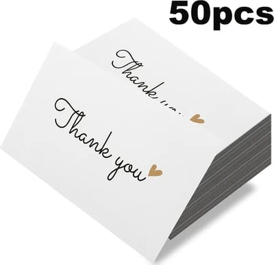 Bedankt Kaartjes Set - Thank You Cards - 2x 50 stuks - Kleine onderneming - Pakket verzend kaartjes - 90 x 54 mm - 2 stuks