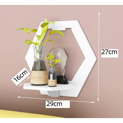 Support mural pour téléphone portable avec chargeur, étagère sans perçage, décoration de salon, cloison de séparation, cintre hexagonal white
