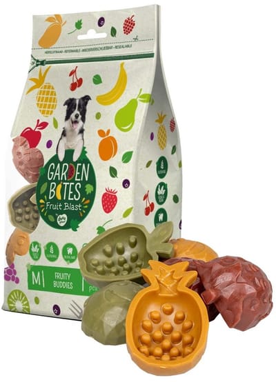 duvoplus Garden Bites - Fruity Buddies Hondensnacks - Hondensnoepjes - Vegetarisch & Glutenvrij - Medium 6st