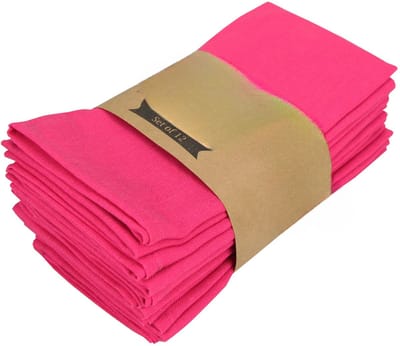 Set van 12 Katoen-Linnen Servetten 40x40 cm – Herbruikbare Stoffen Tafelservetten, Linnen Servetten, Tafeldecoratie, Placemats en Keukendoeken voor Eettafel, Diner en Feestjes - Roze