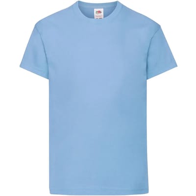 Fruit of the Loom T-shirt Kinderen maat 104 (3-4) 100% Katoen 5 stuks (Sky Blauw)