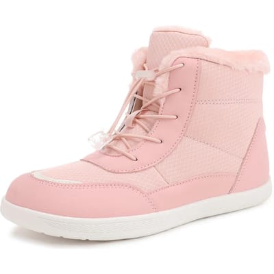Dames Winter Sneeuwlaarzen Met Furbinnenvoering Barefoot Laarzen Brede Neus Enkelbooties Wandelschoenen Outdoor 42 roze