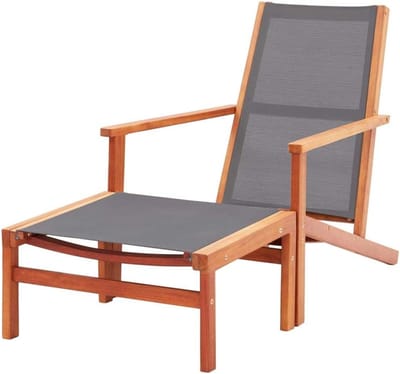 Tuinstoel met steun - Outdoor ligstoel - Ontspannen buiten - Eucalyptushout met olie - 64 x 92 x 83 cm
