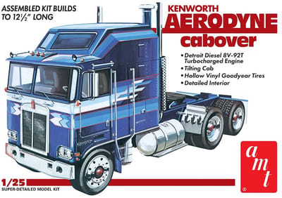 AMT Modelbouwpakket Militaire voertuigen - 1463 Kenworth K100 Aerodyne Cabover - Amerikaanse Vrachtwagen Plastic - 1:25 - Modelbouw