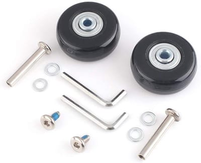 Replacement wheels for suitcase, rubber wheels, spare wheels for trolley, Samsonite, hard shell, wheels with ball bearings, repair kit, 45 x 6 x 18 mm, 45*6*18 mm Longueur de l'axe:35 mm
