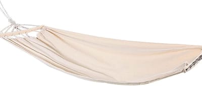 Hangmat Buiten - Draagbaar Schommelbed - Ontspannen Buiten - Anti-rollover Paal - Tot 190x150cm - Gestreept Wit
