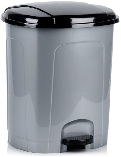 Prullenbak met Pedaal Plastic Grijs 30 l - Afvalmand - Afvalemmer