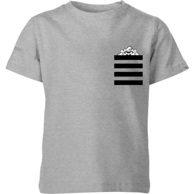 Looney Tunes Taz Stripes Pocket Print Kinder T-shirt - Grijs - 98/104 (3-4 jaar)
