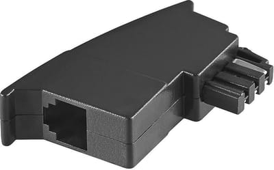 Goobay TAE telefoon adapter stekker, TAE-F-stekker naar RJ11-bus (6P4C), zwart