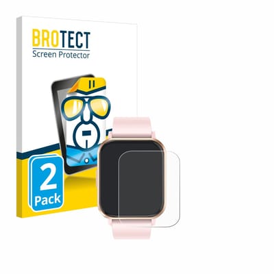 BROTECT - Screenprotector voor walkbee Smartwatch 1.83" - Folie Beschermfolie transparant 2 Stuks