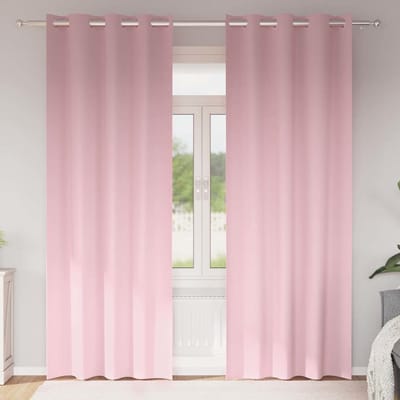 vidaXL Zwart-out Gordijnen met Ringen 2 st Babyroze 225 x 140 cm