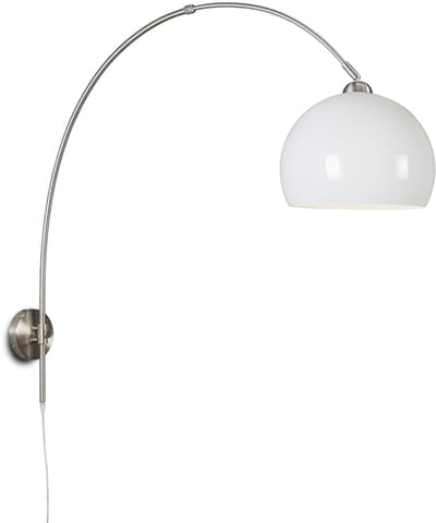 QAZQA bow - Moderne Wand booglamp voor binnen - 1 lichts - D 1160 mm - Wit - Woonkamer | Slaapkamer | Keuken