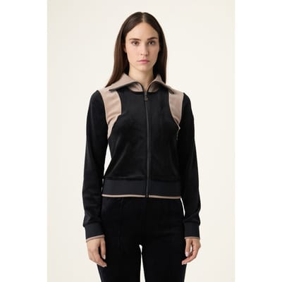 FILA Adriano Slim Velour Track Jacket Black-taupe Gray Size: XL | Light Jackets Outlet | Dames | Zwart