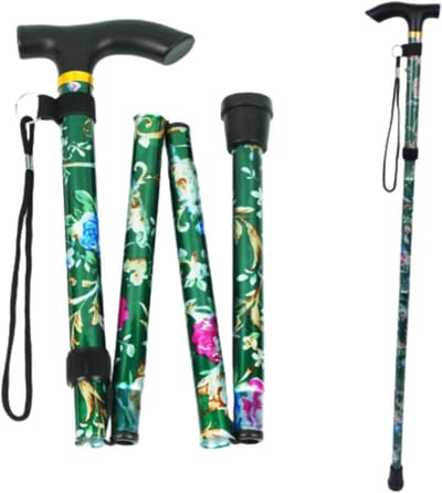 Wandelstok - Opvouwbare steun - Veilige mobiliteit - Lichtgewicht aluminium - Verstelbaar 84-93cm - Groen