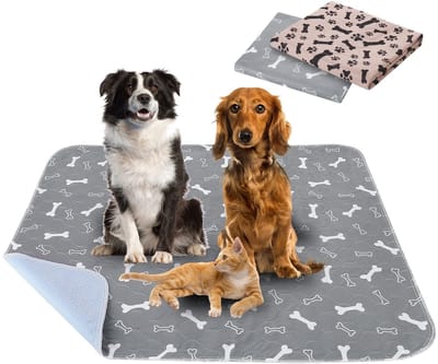 JHUBERS- Puppypads 80 x 70 cm - 2 Stuks - Waterdicht - Antislip - Herbruikbaar - Absorberend - Machinewasbaar - Hondenkussen