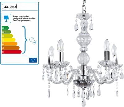[lux.pro]® Kroonluchter 5-armig-5xE14-chroom