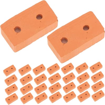 Mini Bouwstenen - Kleine Bakstenen - Poppenhuis Bouwen - Realistisch Uiterlijk - 100 Stuks - Oranje