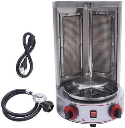 Doner Kebab Grill - Verticale Grill - Thuis Koken - Draaibare Rotisserie - 12 Pond Capaciteit - Zilver