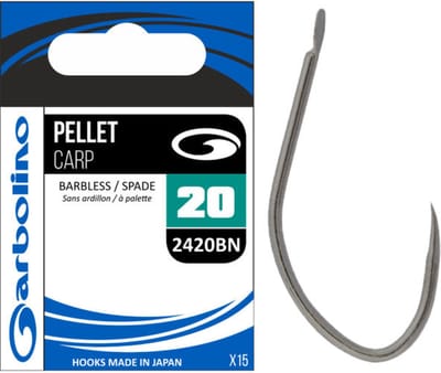 Garbolino Pellet Carp Barbless-Spade 2420BN (15 pcs) - Maat : 20