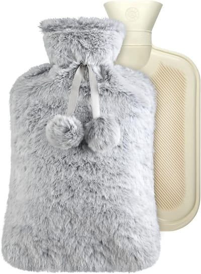 Warmwaterkruik met Zachte Pluche Cover van 2 Liter voor Comfort en Warmte - Ideaal Cadeau voor Verjaardag, Kerst en Moeder- of Vaderdag voor Volwassenen en Baby's