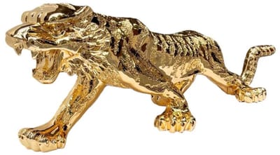 Cinar Gouden Luipaard Beeld - 101cm Luxe Decoratie