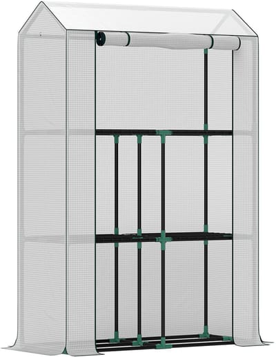 Outsunny - Foliekas - Kunststof - 100L x 40B x 150H cm - Wit