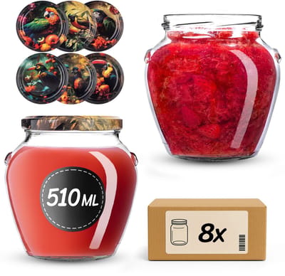 KADAX Amphora Pot 82 mm 580 ml + deksel 82 mm vogels