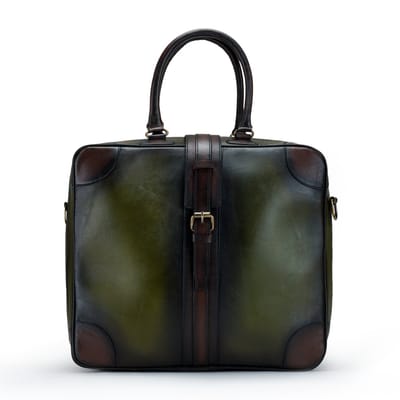 DE LAMASSU® (Cassian) weekender tas van rundleer– business reistas met 180° opening & schouderriem