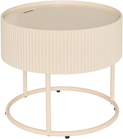 Atmosphera Juna Salontafel/Bijzettafel met opbergruimte - Ø45xH41cm - Beige