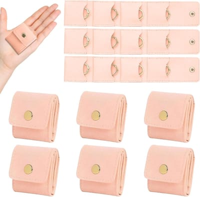 Mini Reis Sieraden Organizer - Vouwbare Sieraden Box met Sluiting voor Oorbellen, Ringen en Kettingen, Roze - Perfect voor Vakanties en Opbergen