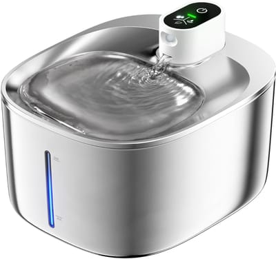Drinkfontein Kat - Kattenfontein met Sensor en Filter - Drinkbak Hond -Zilver